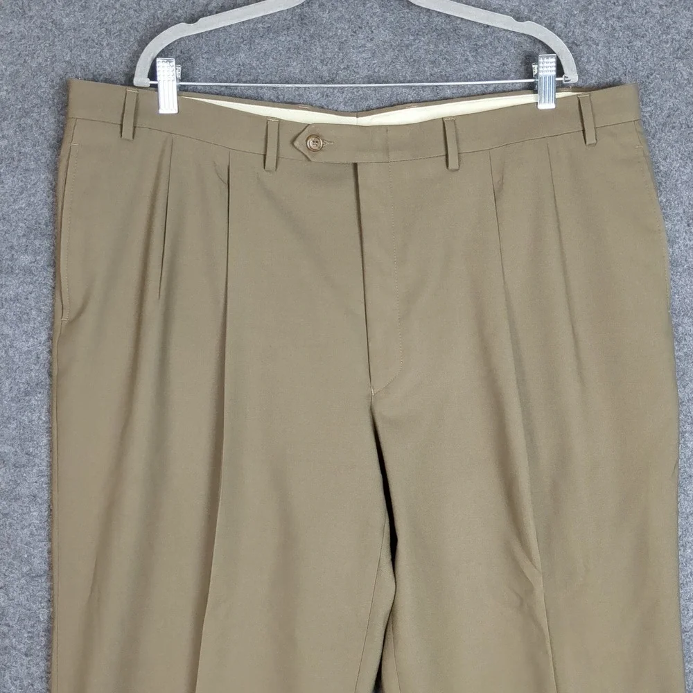 Ralph Lauren Mens Total Comfort 100% Wool Pleated Cuffed Dress Pants 42S
